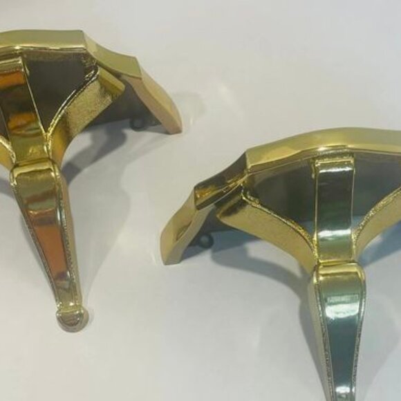 GOLD Wall Shelves Home Interiors and Gifts Burwood Ornate Vintage Rare Set Of 2 - Picture 1 of 7